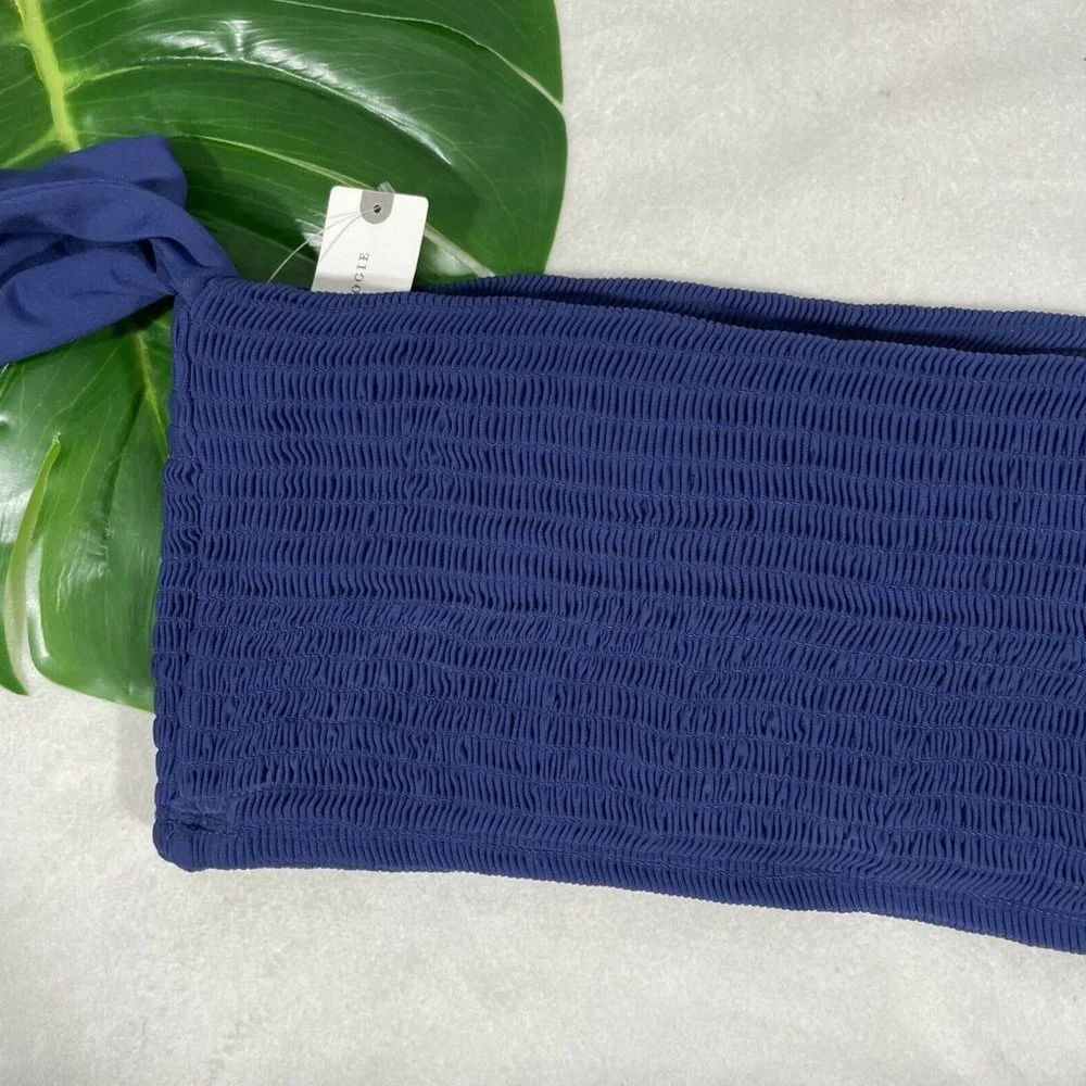 NWT Allihop Anthropologie Smocked  Bikini Top‎